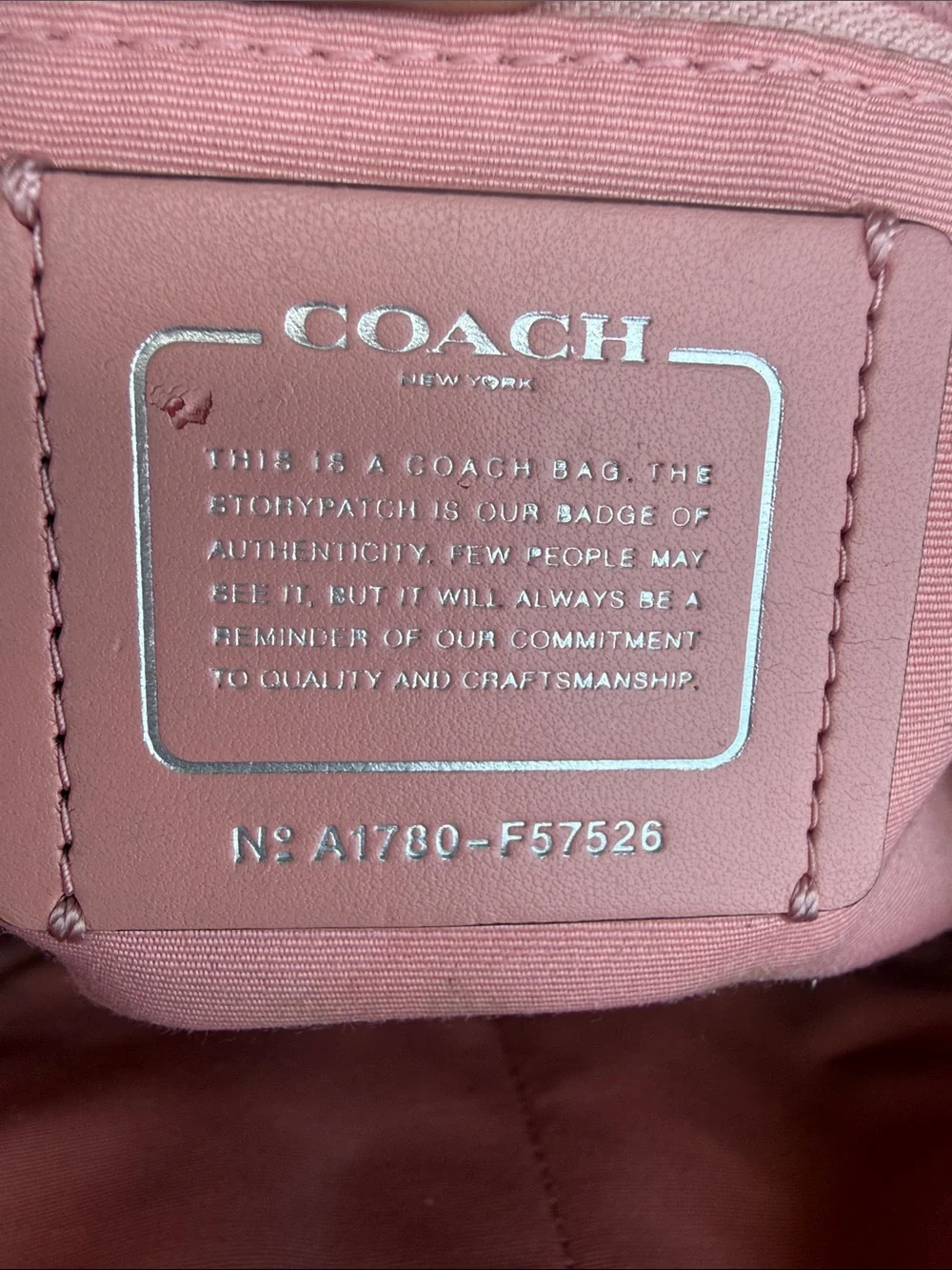 Coach Pink Leather Double-Handle Tote with Polished Hardware